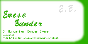 emese bunder business card